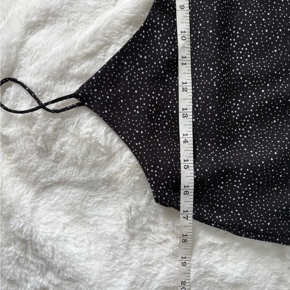 Paper Crane Layered V-Neck Spaghetti Straps Black Polka Dots Cami Top, Sz: Small - Picture 4 of 5